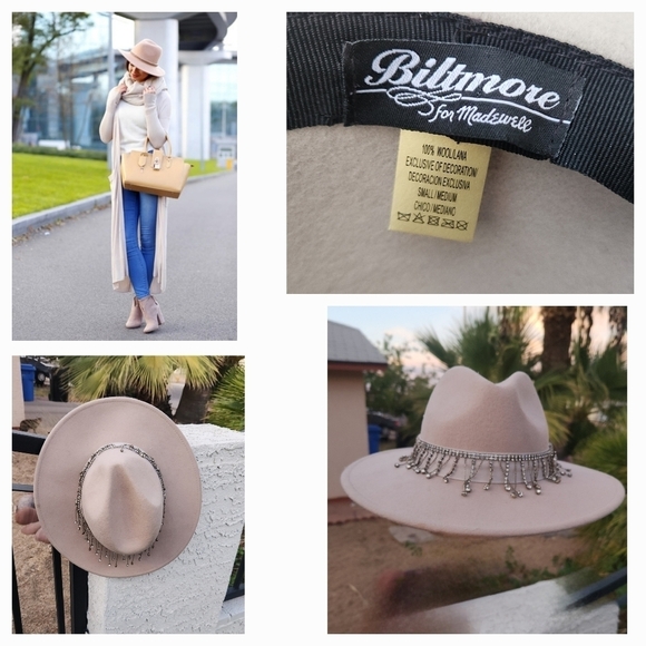 Biltmore for Madewell Crystal Rhinestone strap-on FEDORA - Picture 1 of 5
